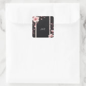 Bamboe Roze Sakura Kersenbloesem Bruidsdouche Vierkante Sticker (Tas)