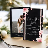 Bamboe roze Sakura kersenbloesem bruiloft Save The Date