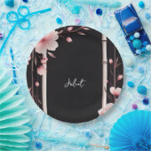 Bamboe Roze Sakura Kersenbloesem Vrijgezellenfeest Papieren Bordje (Feest)