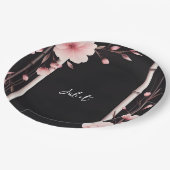 Bamboe Roze Sakura Kersenbloesem Vrijgezellenfeest Papieren Bordje (Gekanteld)