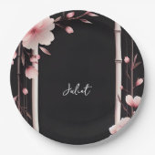 Bamboe Roze Sakura Kersenbloesem Vrijgezellenfeest Papieren Bordje (Voorkant)
