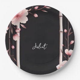 Bamboe Roze Sakura Kersenbloesem Vrijgezellenfeest Papieren Bordje