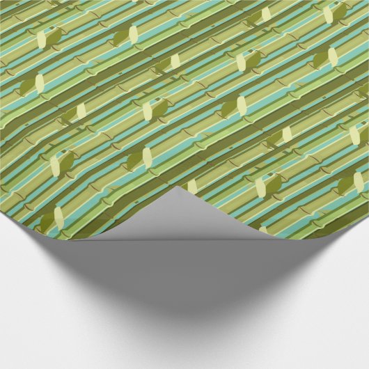 Bamboe Scheuten en bladeren Custom Cadeaupapier (Hoek)