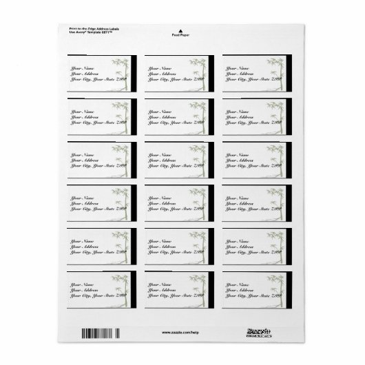 Bamboe schoonheid etiket (Full Sheet)