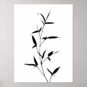 Bamboe Silhouette Background Sjabloon Blank Black Poster (Voorkant)