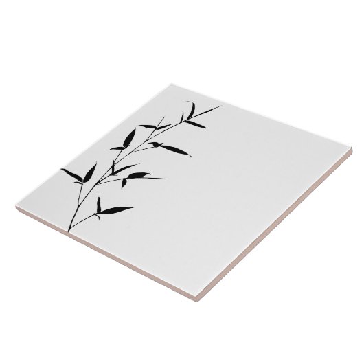 Bamboe Silhouette Background Sjabloon Blank Black Tegeltje (Zijkant)