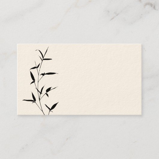 Bamboe Silhouette Background Sjabloon Blank Black Visitekaartje (Voorkant)