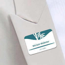 Bamboe Silhouette Life Coach Blauwgroen & Wit Naamplaatje