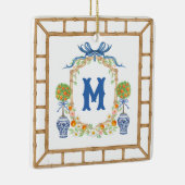 Bamboe & Sinaasappel Topiary Crest | 1-letter mono Keramisch Ornament (Rechts)
