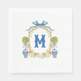 Bamboe & Sinaasappel Topiary Crest | 1-letter mono Servet
