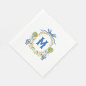 Bamboe & Sinaasappel Topiary Crest | 1-letter mono Servet (Hoek)