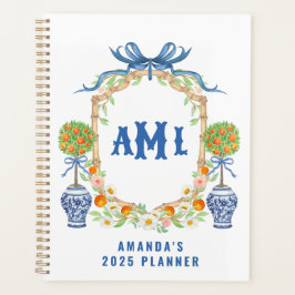 Bamboe & Sinaasappel Topiary Crest | 3-letter mono Planner