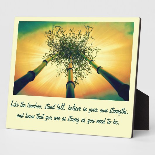 Bamboe Sky Wall Plaque met quote Fotoplaat (Zijkant)