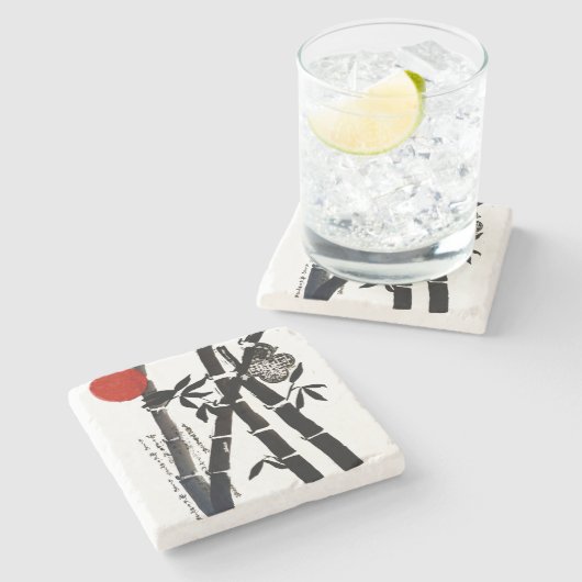 Bamboe Stenen Onderzetter (Zijkant)