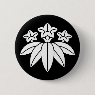 Bamboe-stijl gentiaan ronde button 5,7 cm