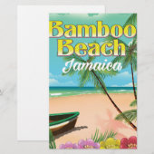 Bamboe Strand Jamaica Briefpapier (Voorkant / Achterkant)