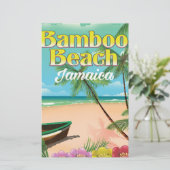 Bamboe Strand Jamaica Briefpapier (Staand voorkant)