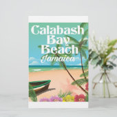 Bamboe Strand Jamaica Briefpapier (Staand voorkant)
