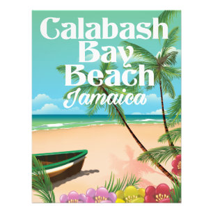 Bamboe Strand Jamaica Foto Afdruk