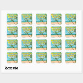 Bamboe Strand Jamaica Vierkante Sticker (Vel)