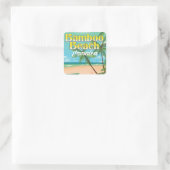 Bamboe Strand Jamaica Vierkante Sticker (Tas)