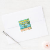Bamboe Strand Jamaica Vierkante Sticker (Envelop)