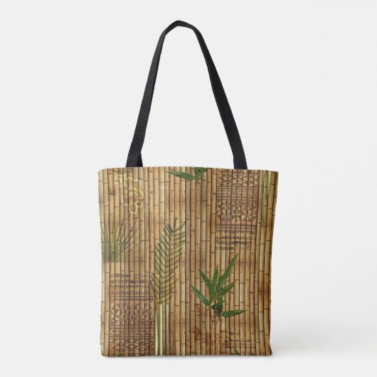 Bamboe Tapa Doek w/out jouw tekst Tote Bag (Achterkant)
