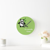 Bamboe the Panda "Het is Panda Time" Clock Ronde Klok (Huis)