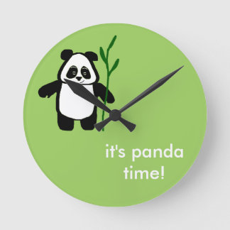 Bamboe the Panda "Het is Panda Time" Clock Ronde Klok