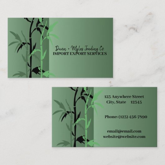 Bamboe Theme Import Export Visitekaartje (Voorkant / Achterkant)
