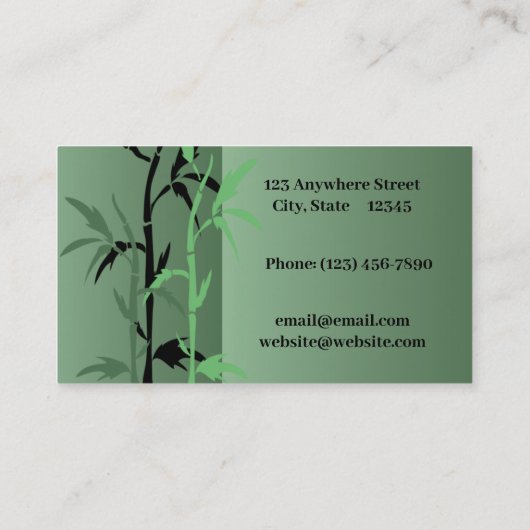 Bamboe Theme Import Export Visitekaartje (Achterkant)