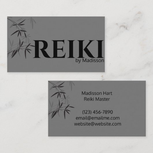 Bamboe Theme Reiki Practioner Visitekaartje (Voorkant / Achterkant)