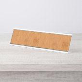 Bamboe Toast Wood Grain look Bureau Naambordje (Voorkant)