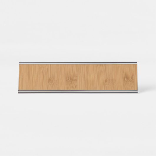Bamboe Toast Wood Grain look Bureau Naambordje (Voorkant)
