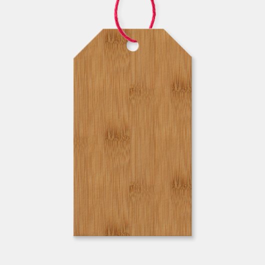 Bamboe Toast Wood Grain look Cadeaulabel (Voorkant)