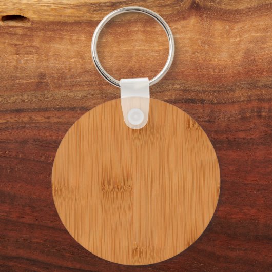 Bamboe Toast Wood Grain look Sleutelhanger (Voorkant)