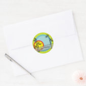 Bamboe trouwstickers ronde sticker (Envelop)