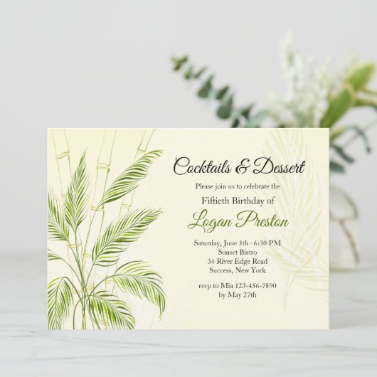 Bamboe uitnodiging (Staand voorkant)