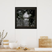 Bamboe verliest faux-vensterverlichting 24x24 zwar poster (Keuken)