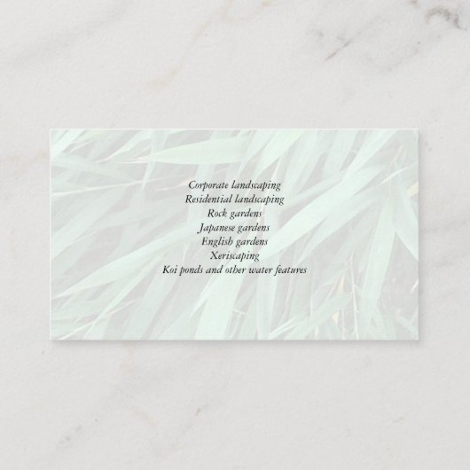 Bamboe vervaagt achtergrond visitekaartje (Achterkant)