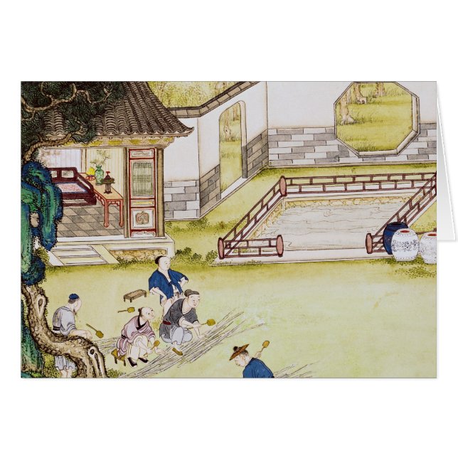 Bamboe verzamelen om papier te maken (Voorkant Horizontaal)