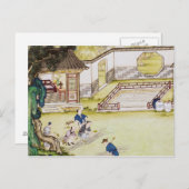 Bamboe verzamelen om papier te maken briefkaart (Voorkant / Achterkant)