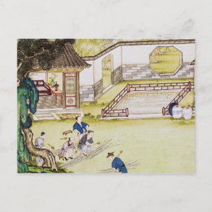 Bamboe verzamelen om papier te maken briefkaart