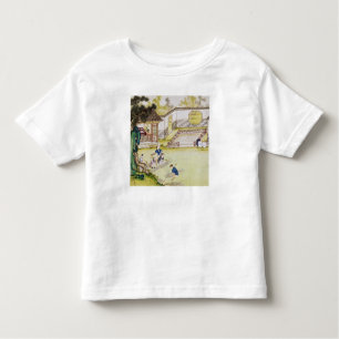 Bamboe verzamelen om papier te maken kinder shirts