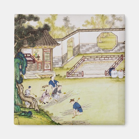 Bamboe verzamelen om papier te maken magneet (Voorkant)