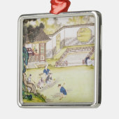 Bamboe verzamelen om papier te maken metalen ornament (Links)