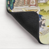 Bamboe verzamelen om papier te maken muismat (Hoek)