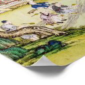 Bamboe verzamelen om papier te maken poster (Hoek)