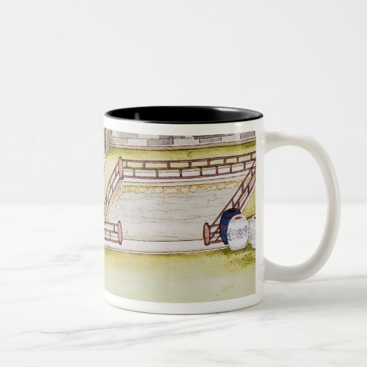 Bamboe verzamelen om papier te maken tweekleurige koffiemok (Rechts)