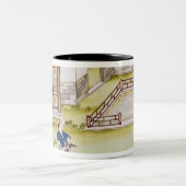 Bamboe verzamelen om papier te maken tweekleurige koffiemok (Center)